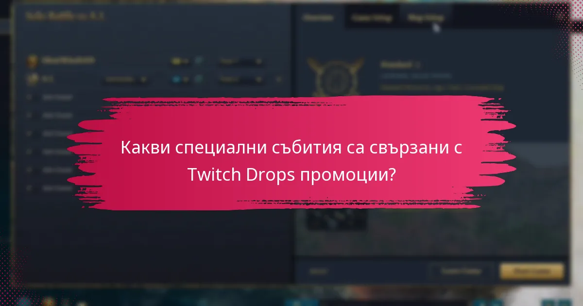 Какви специални събития са свързани с Twitch Drops промоции?